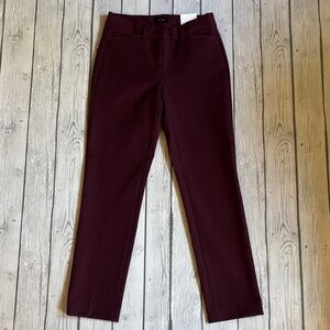 White House Black Market Burgundy Slim Ankle Trousers